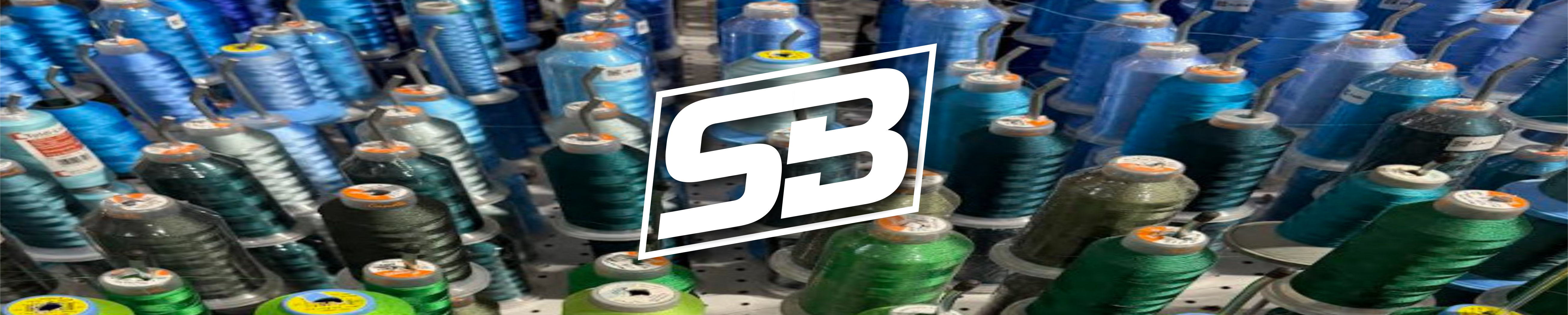 Spools of embroidery thread used by Stewart Branding